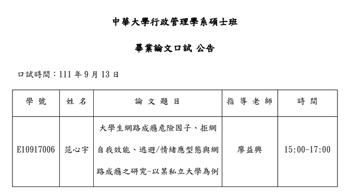110第2學期碩士班畢業論文口試公告圖片